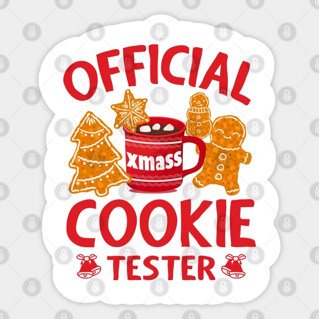 Official Cookie Tester Shirt Christmas Baking Team Holiday Sticker by CoolTees